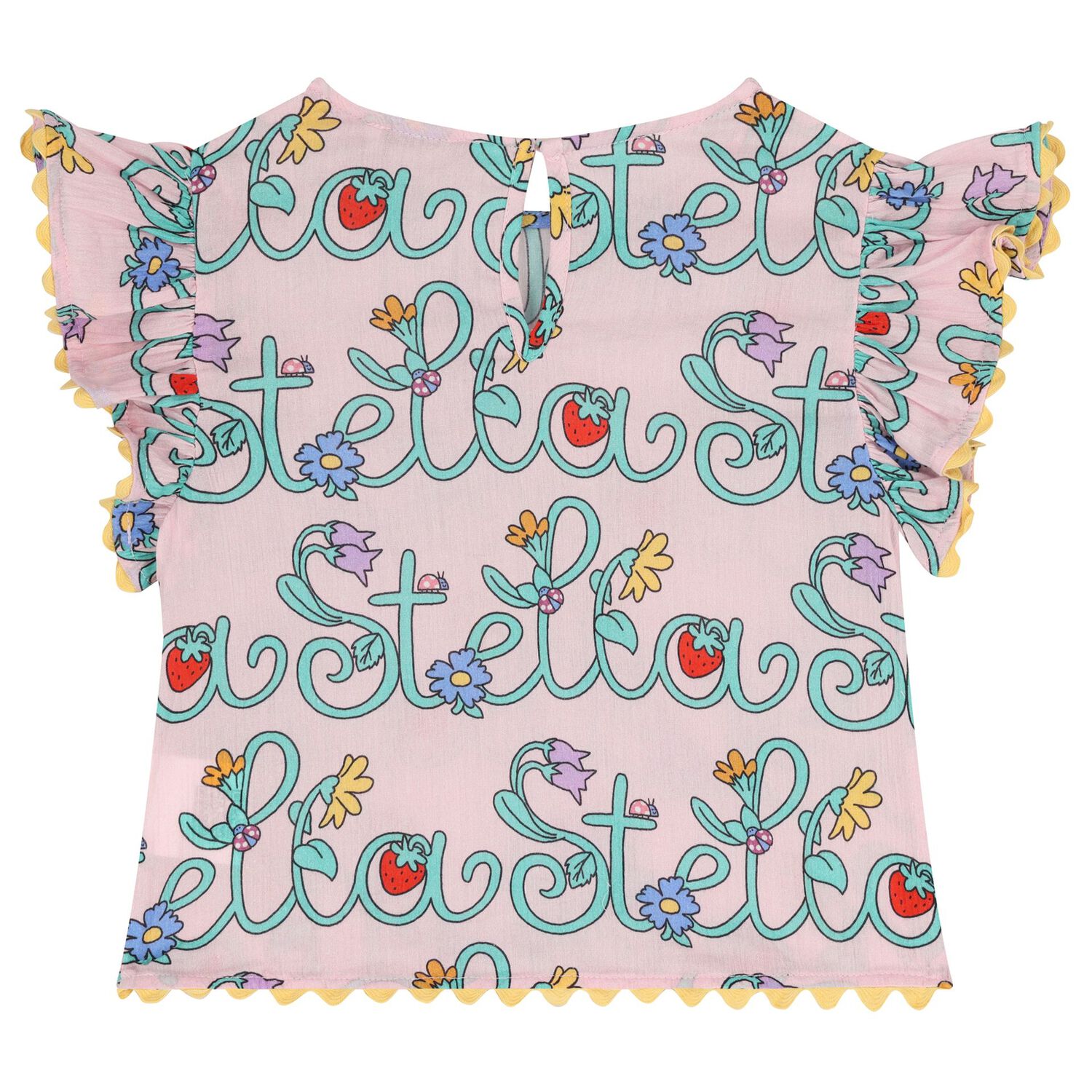 Girls Pink Floral Logo Blouse, 1, hi-res