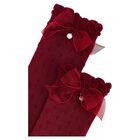 Girls Red Bow Knitted Socks, 2, hi-res