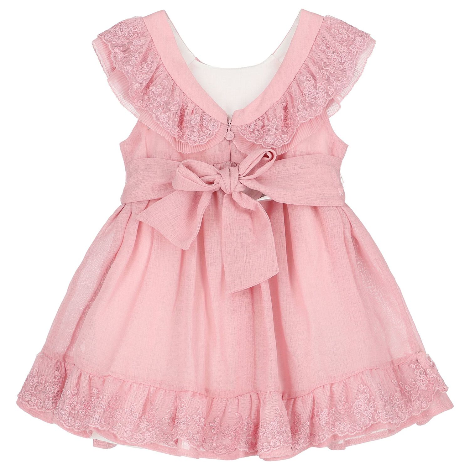 Younger Girls Pink Flower Dress, 2, hi-res