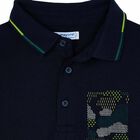 Boys Navy Abstract Polo Shirt, 1, hi-res