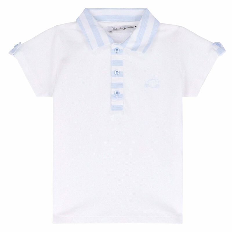 Younger Boys White Polo Shirt, 1, hi-res image number null