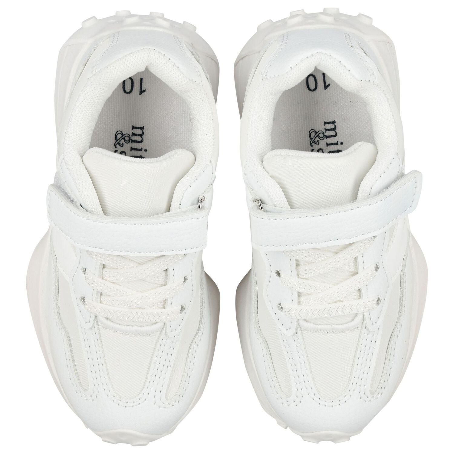Boys White Logo Trainers, 1, hi-res