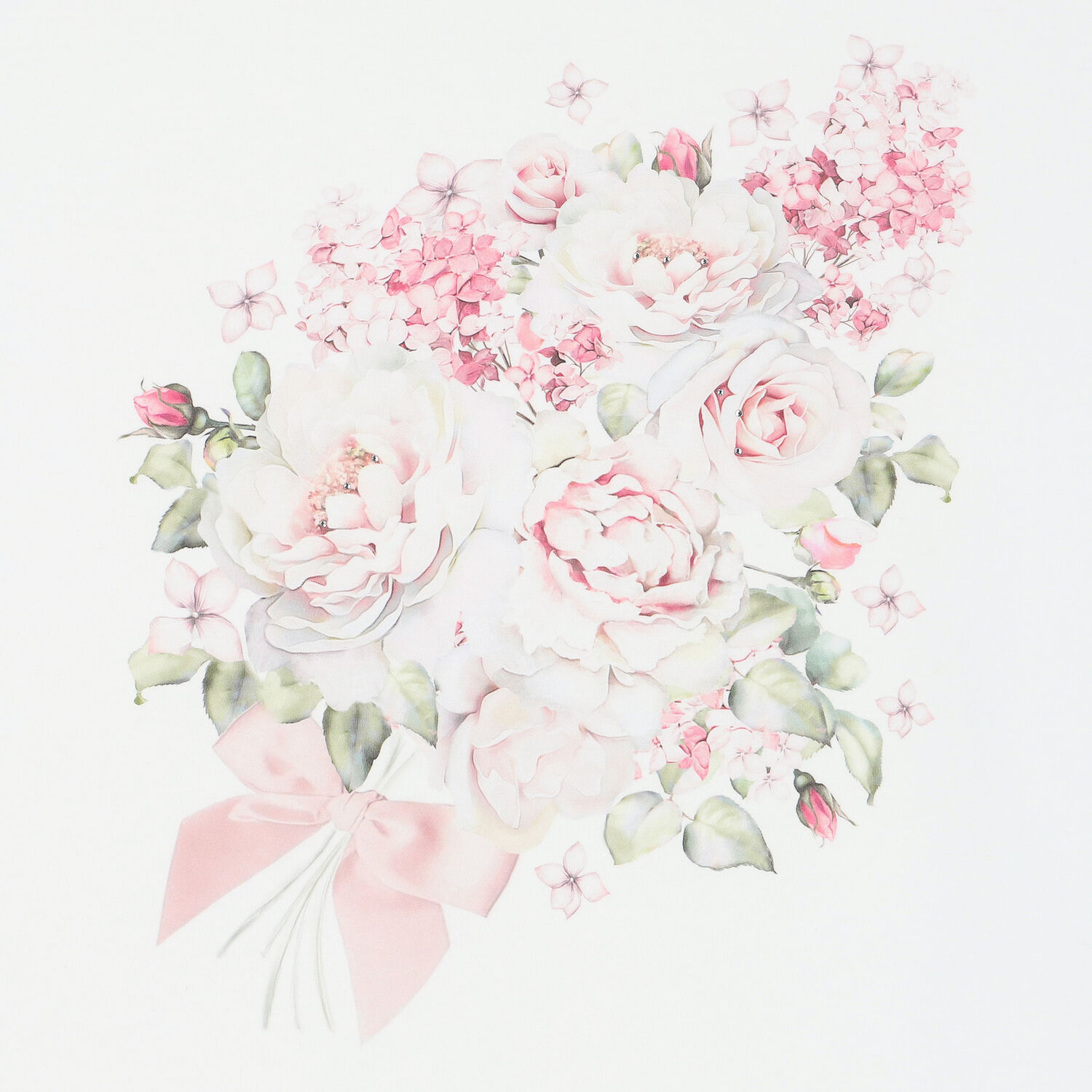 Baby Girls White Floral Blanket, 1, hi-res