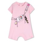 Baby Girls Pink Bag Romper, 1, hi-res
