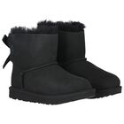 Girls Black Mini Bailey Bow II Suede Boots, 1, hi-res