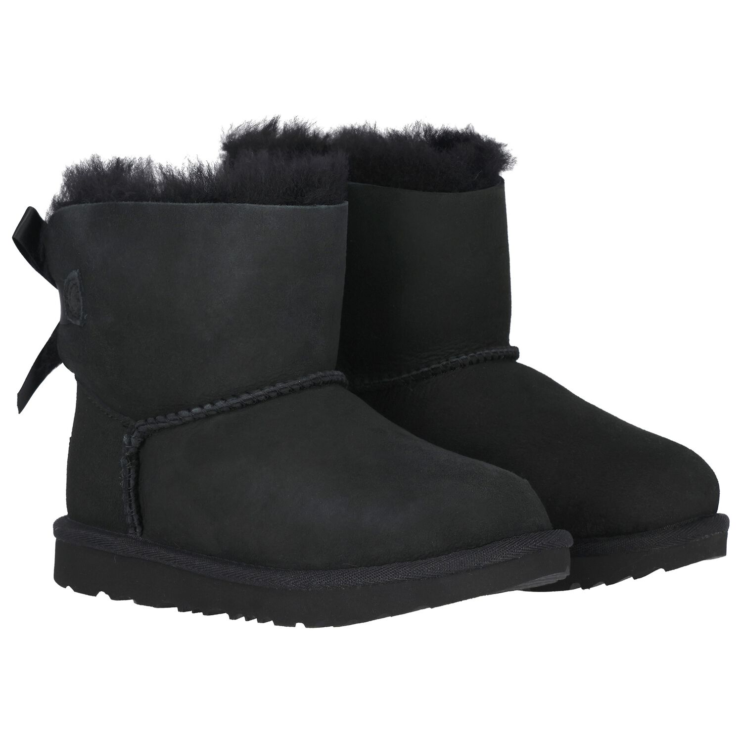 Girls Black Mini Bailey Bow II Suede Boots, 1, hi-res image number null