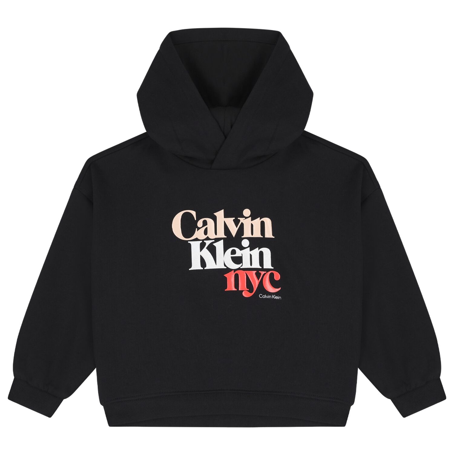 Girls Black Logo Hooded Top, 1, hi-res image number null