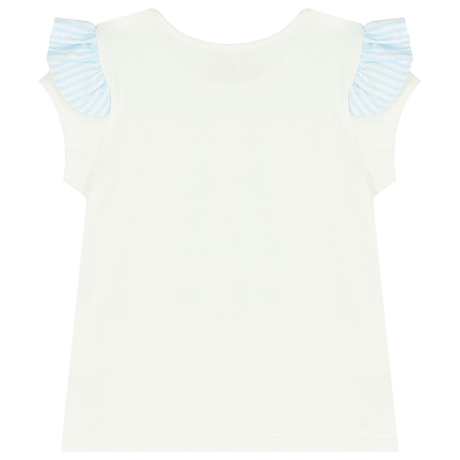 Girls White & Blue Striped Skirt Set, 2, hi-res image number null