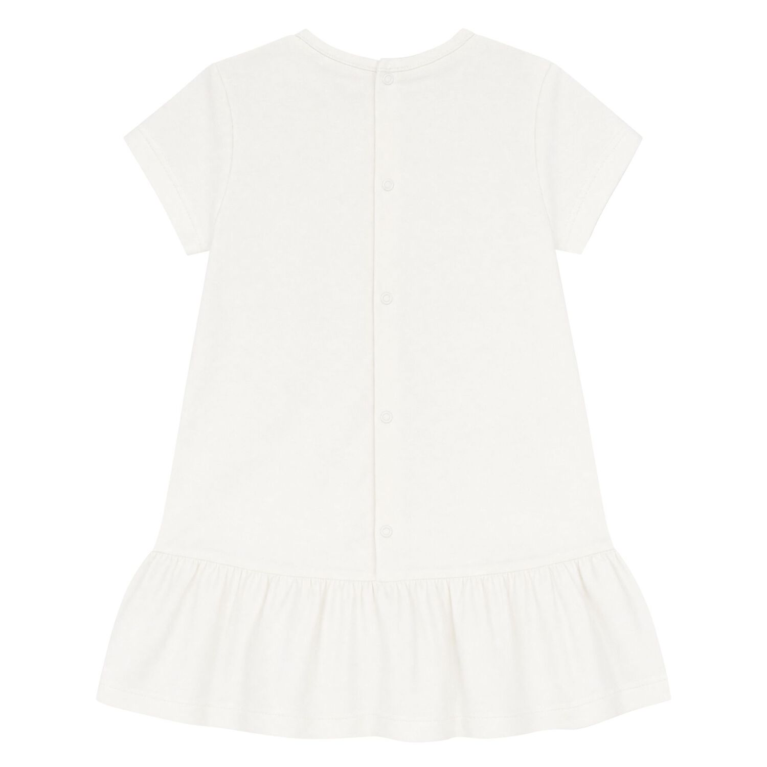 Younger Girls Ivory Faux Fur Teddy Bear Dress, 1, hi-res