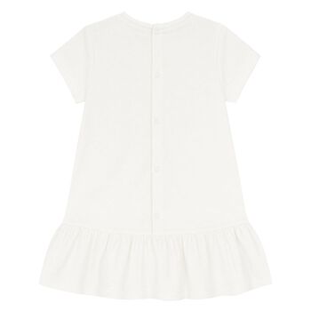 Younger Girls Ivory Faux Fur Teddy Bear Dress
