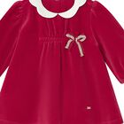 Baby Girls Red Bow Dress, 1, hi-res
