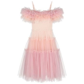 Girls Pink Tiered Tulle Dress
