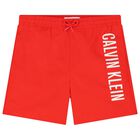 Boys Red Logo Swim Shorts, 2, hi-res
