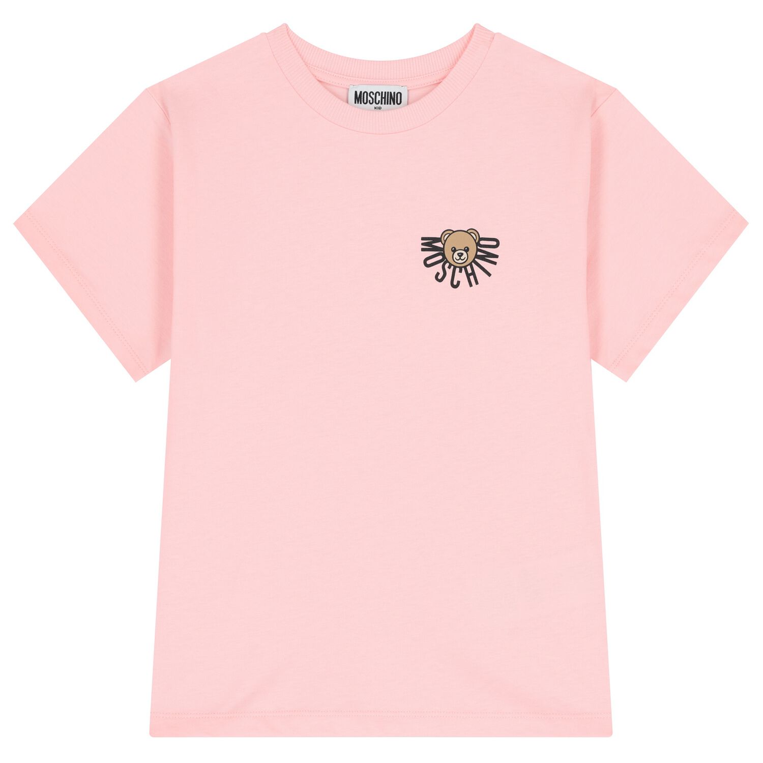 Girls Pink Teddy Bear Logo T-Shirt, 3, hi-res