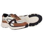 Boys White & Beige Logo Leather Trainers, 1, hi-res
