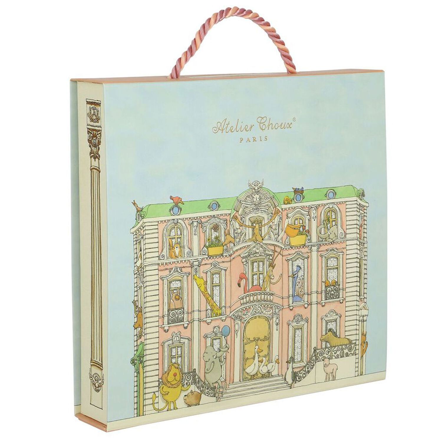 Baby Girls White & Pink Toile de Jouy Carré Swaddle & Bib Gift Set, 1, hi-res image number null