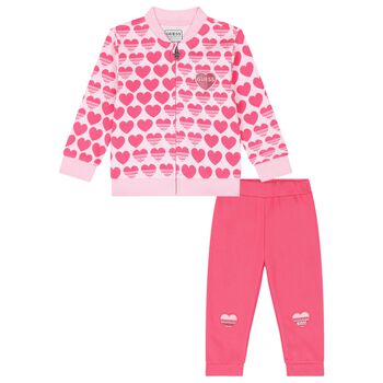 Younger Girls Pink Logo Tracksuit