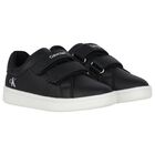 Black Logo Trainers, 1, hi-res