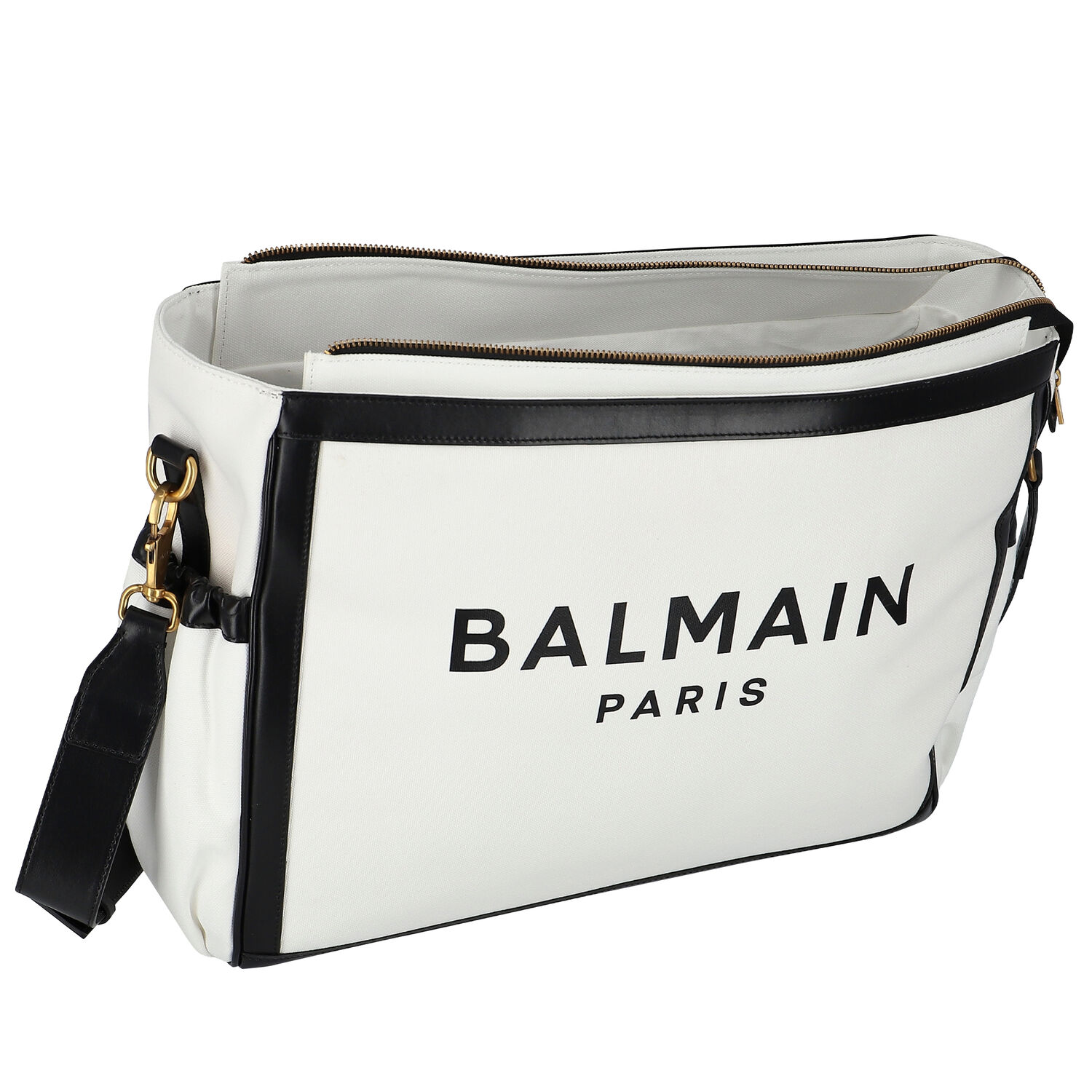 White & Black Logo Baby Changing Bag, 1, hi-res