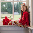 Girls Red & Ivory Crown Leggings Set, 1, hi-res