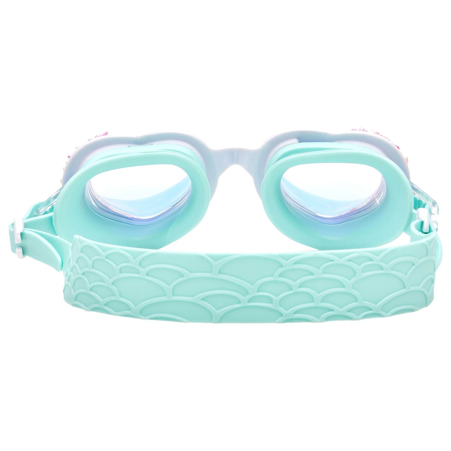 Girls Aqua Rhinestone Swimming Goggles, 1, hi-res