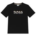 Boys Black Logo T-Shirt, 1, hi-res
