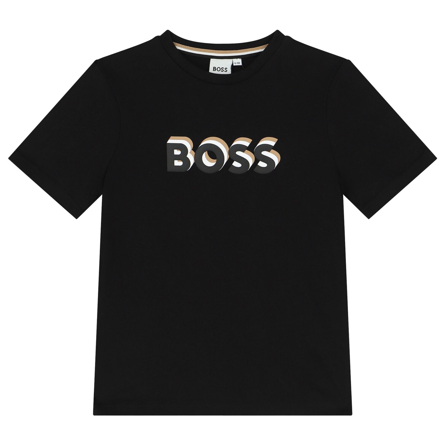 Boys Black Logo T-Shirt, 1, hi-res