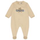 Beige Teddy Bear Logo Babygrow, 2, hi-res