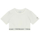 Girls Ivory Logo T-Shirt, 1, hi-res