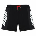 Boys Black Logo Shorts, 1, hi-res