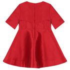 Girls Red Mikado Dress, 2, hi-res