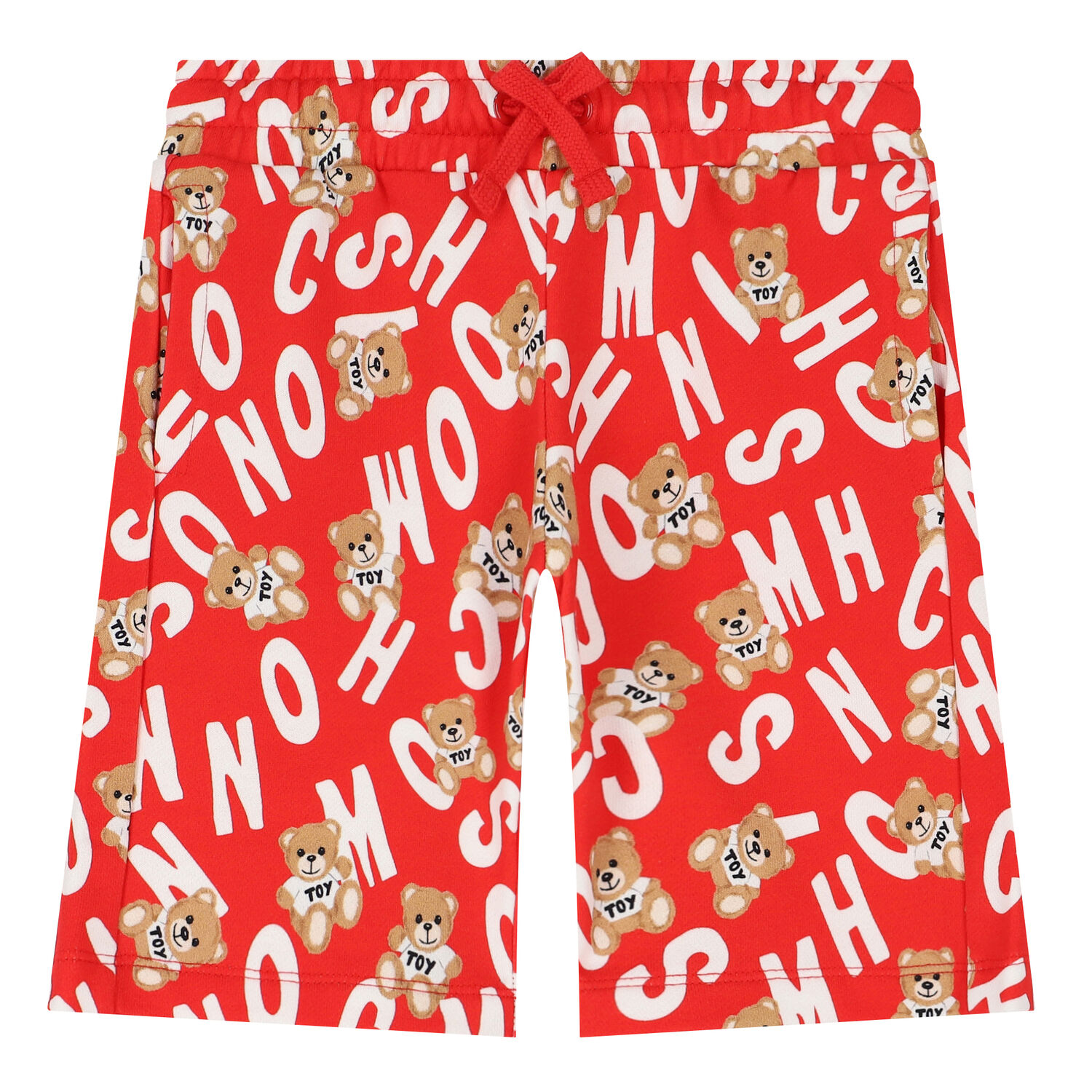 Boys Red Teddy Logo Shorts, 3, hi-res
