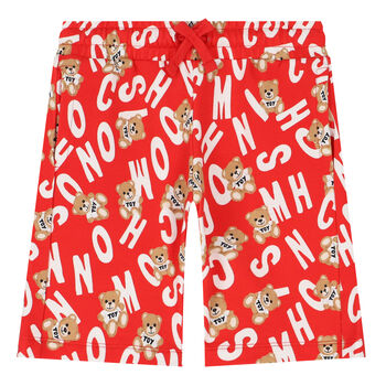 Boys Red Teddy Logo Shorts