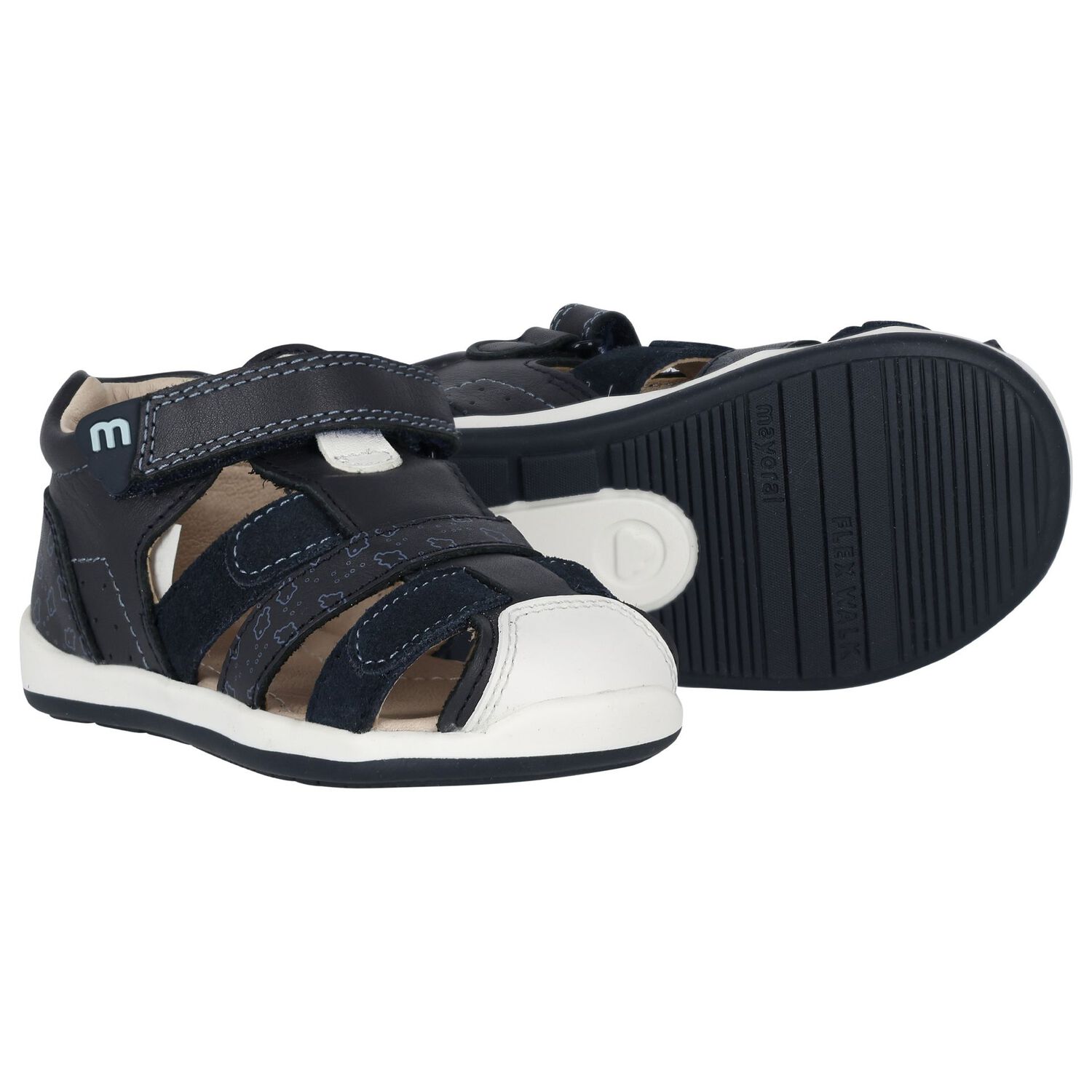 Younger Boys Navy Blue Sandals, 3, hi-res