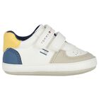 Baby Boys White & Beige Pre Walker Shoes, 1, hi-res