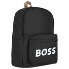 Boys Black Logo Backpack, 1, hi-res