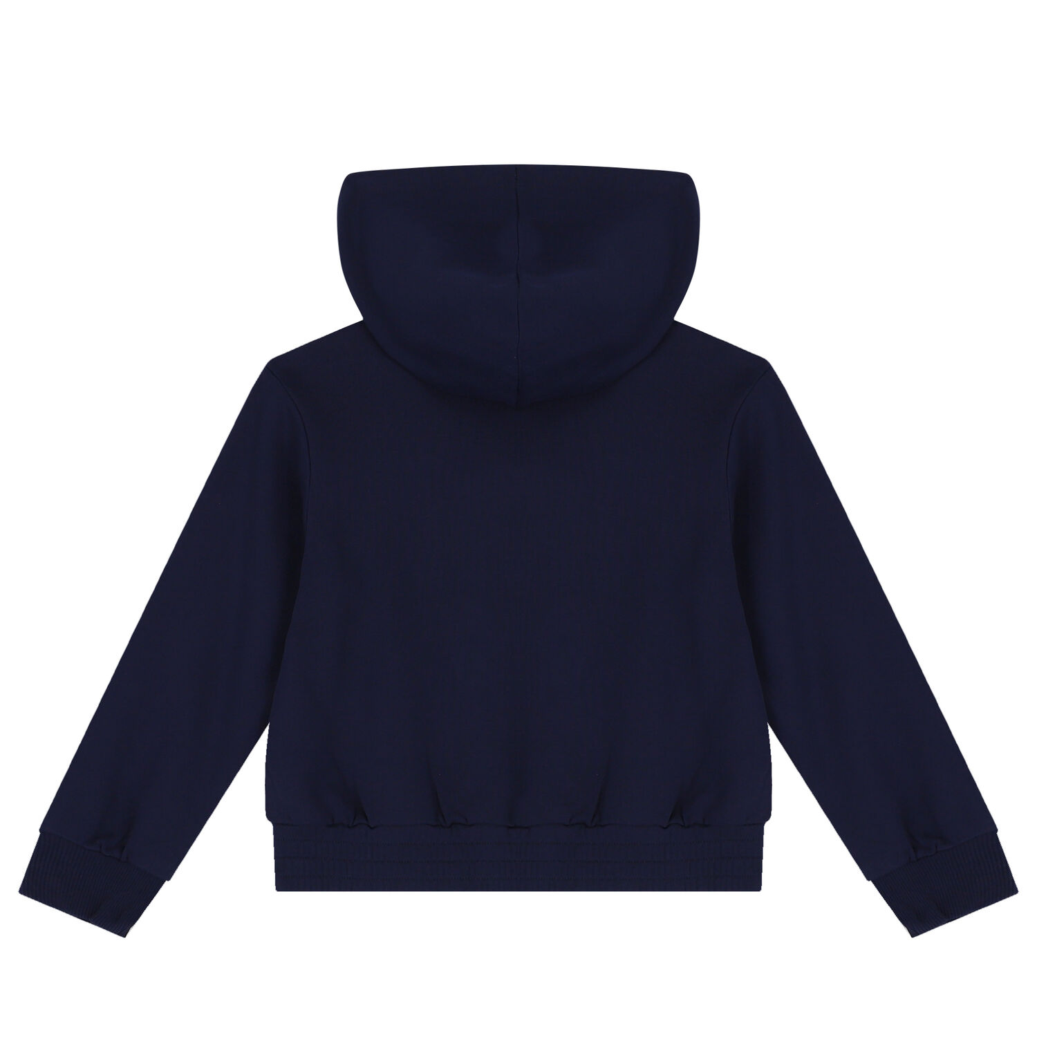 Girls Navy Blue Sequin Hooded Zip Up Top, 1, hi-res