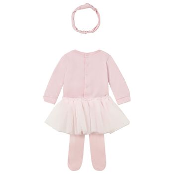 Baby Girls Pink 3 Piece Bodysuit & Tutu Set