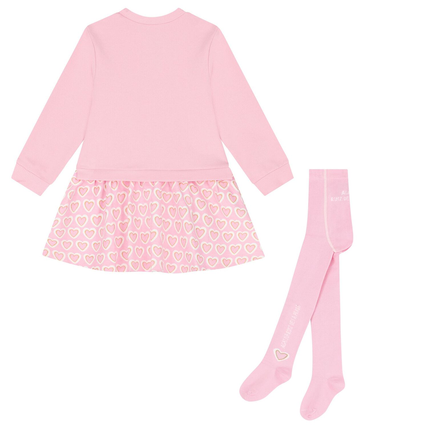 Girls Pink Heart Dress Set, 1, hi-res image number null