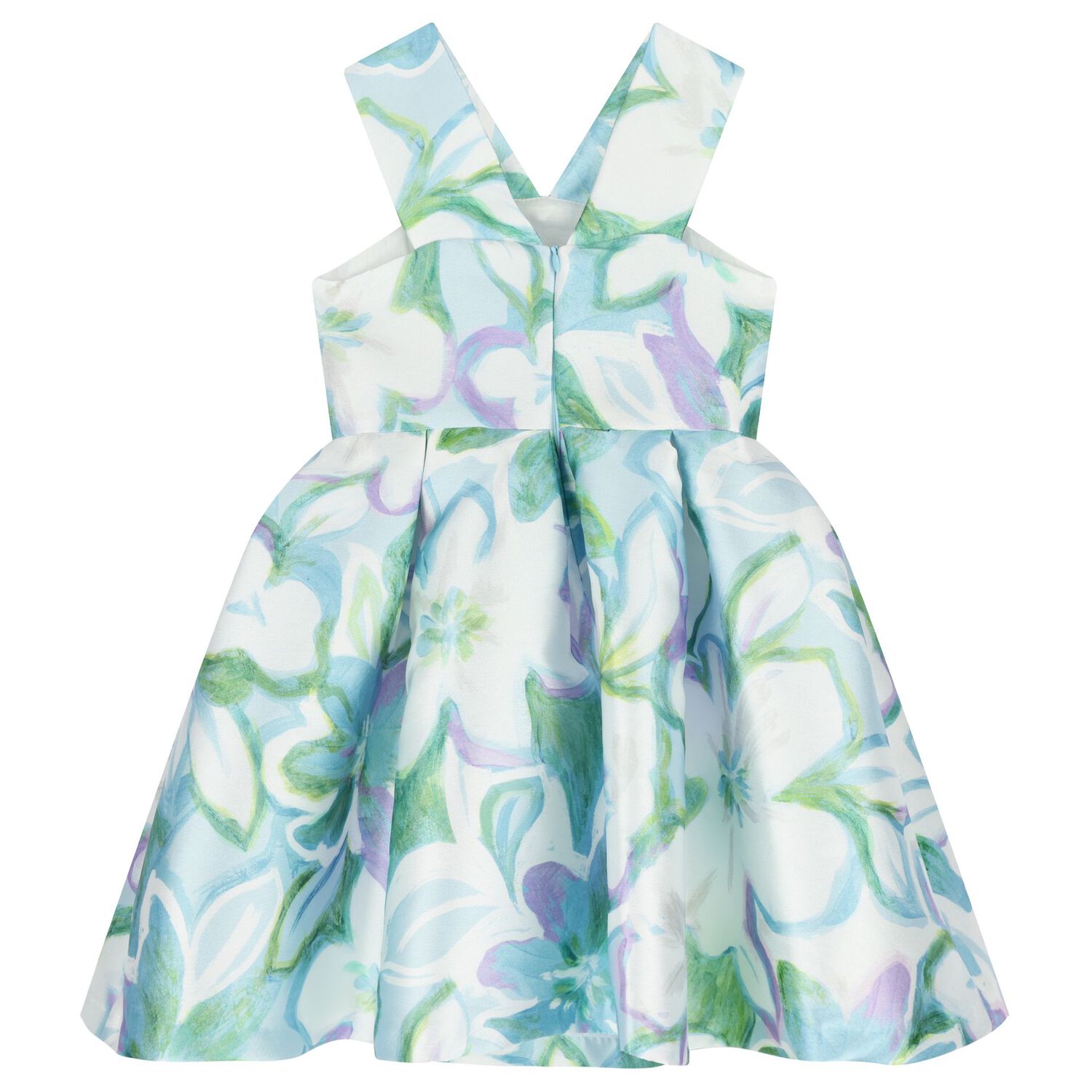 Girls White 3D Flower Dress, 1, hi-res