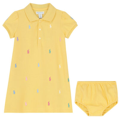 Baby Girls Yellow Logo Dress Set