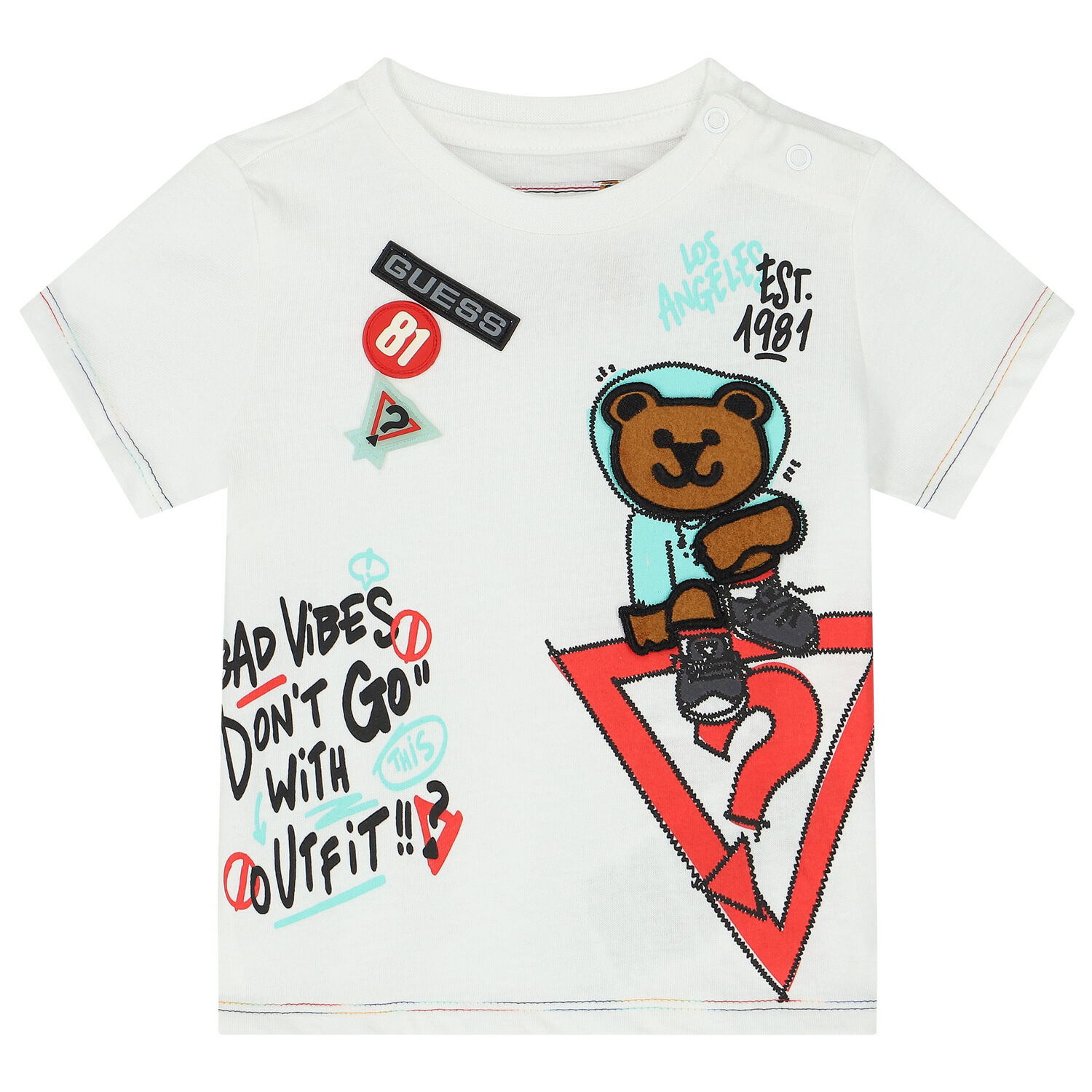 Baby Boys White & Blue Trousers Set, 1, hi-res