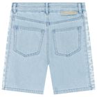 Boys Blue Logo Denim Shorts, 1, hi-res