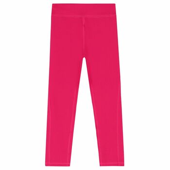 Girls Pink Logo Leggings