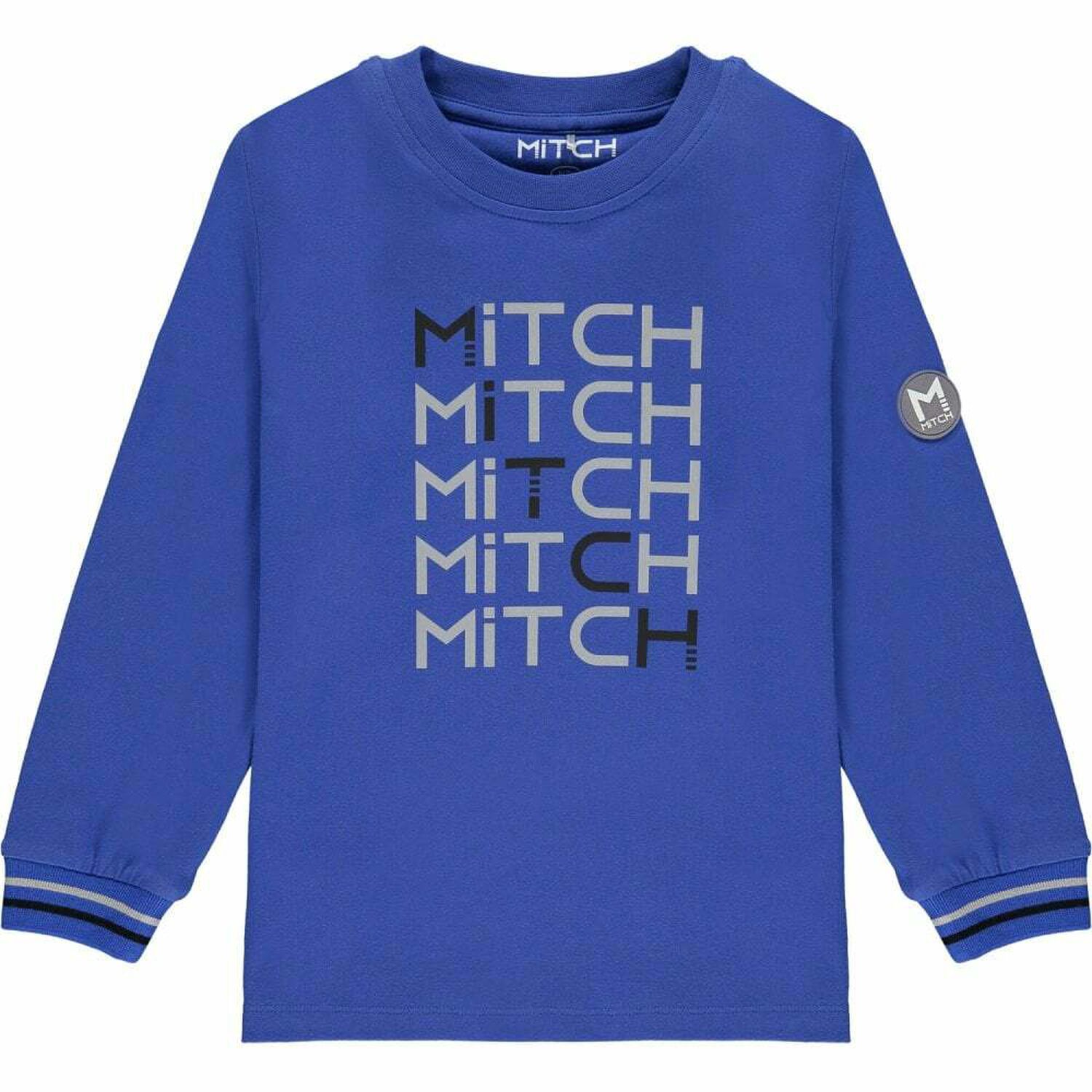 Boys Blue Logo Long Sleeve Top, 1, hi-res