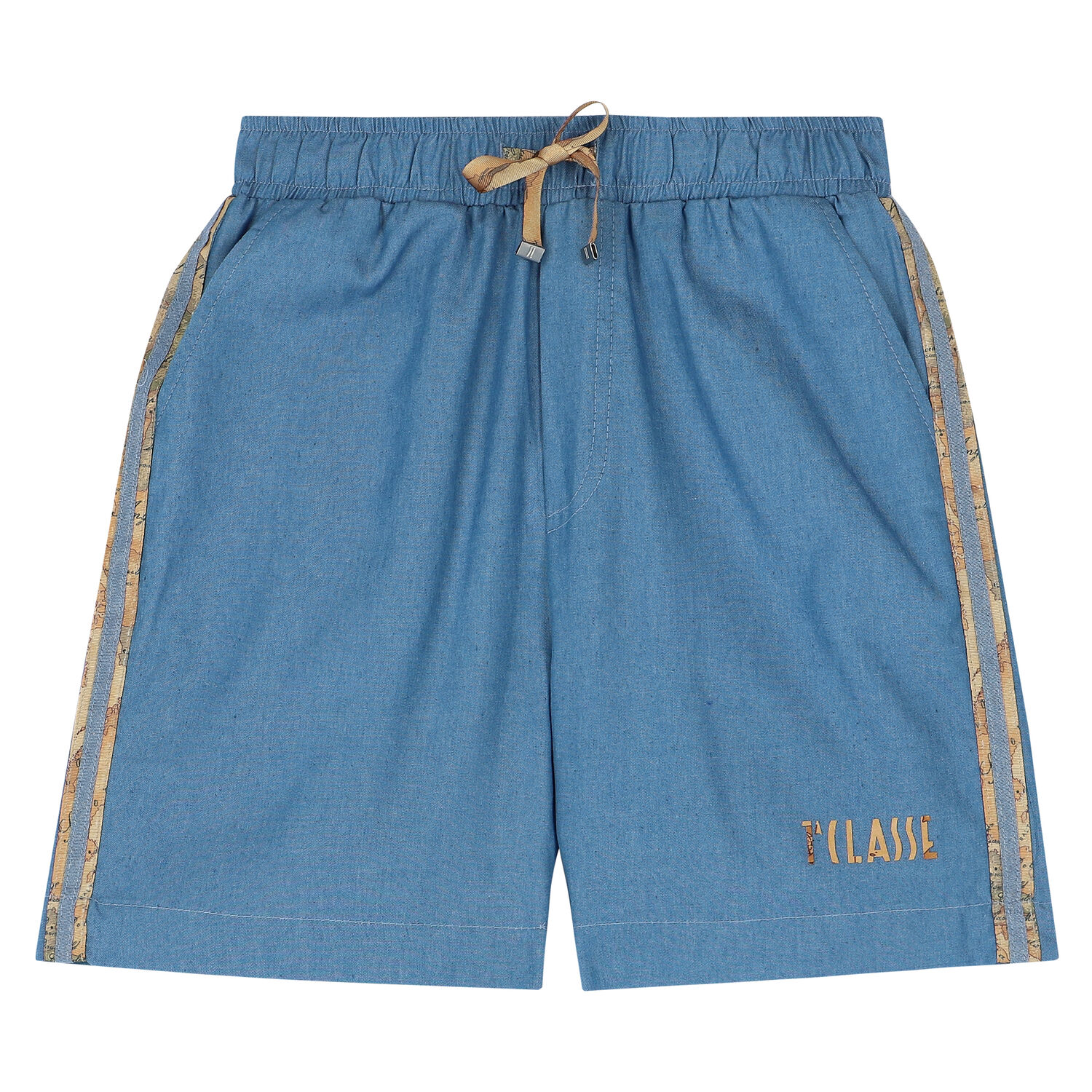 Boys Blue Logo Shorts, 1, hi-res