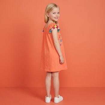 Girls Orange Floral Dress