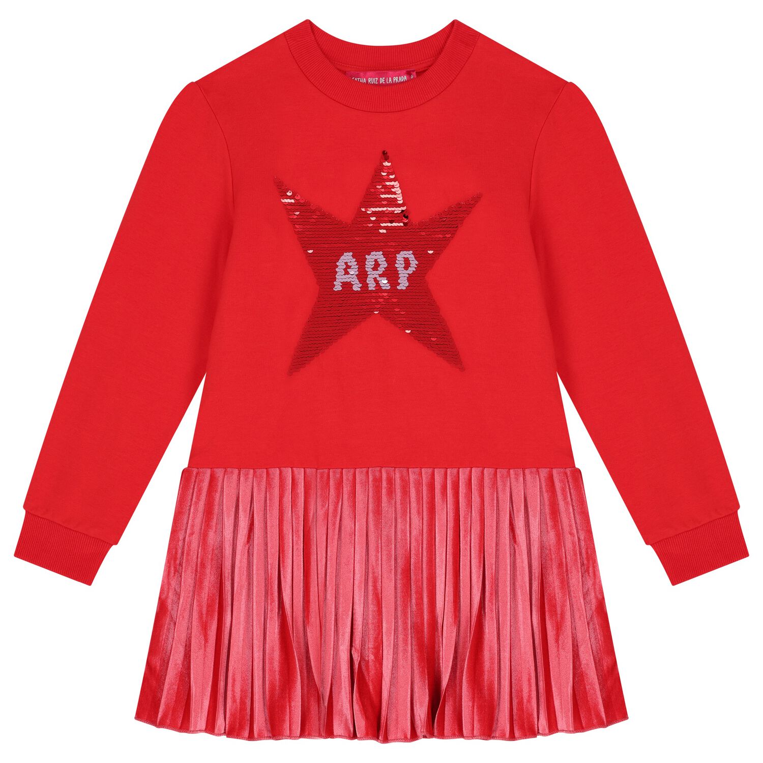 Girls Red Sequin Star Dress, 1, hi-res image number null