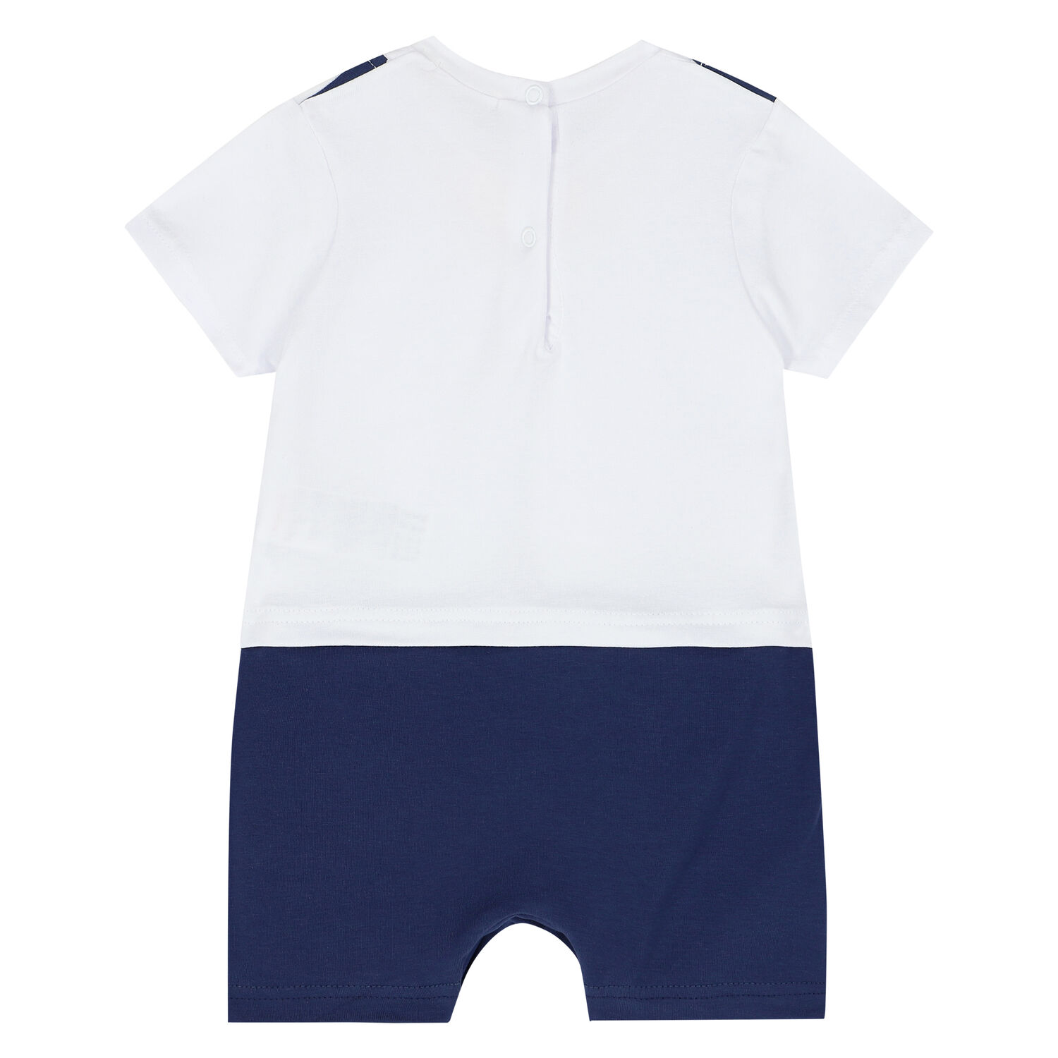 Baby  Boys White & Navy Vest Romper, 1, hi-res