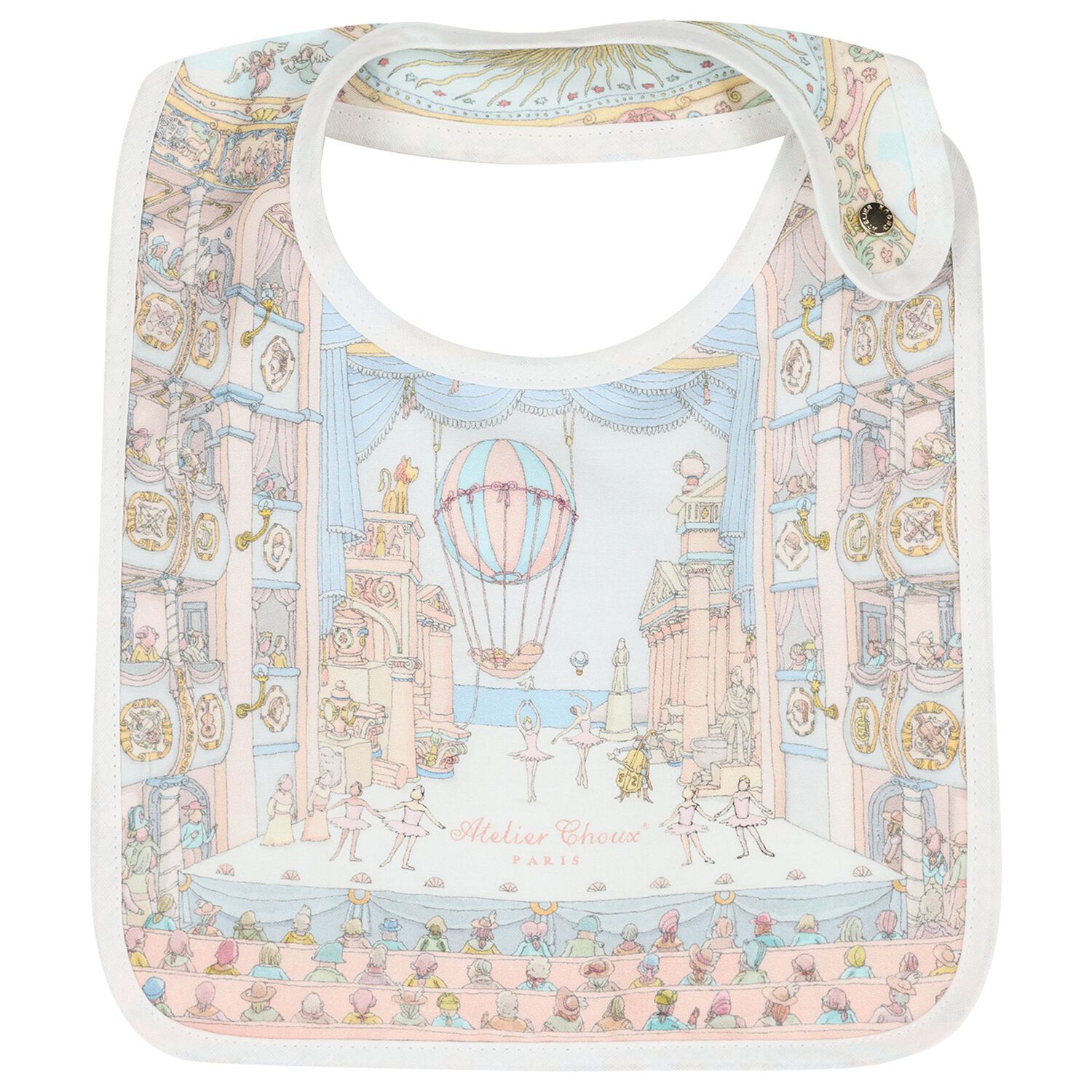 Ivory & Blue Ballet de Paris Baby Carr&eacute; Swaddle & Bib Gift Set, 1, hi-res